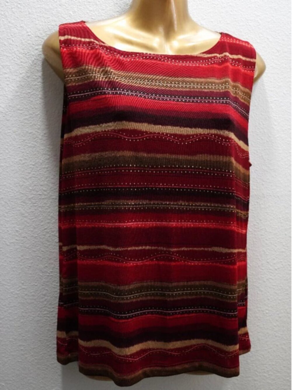 Chico's Design Striped Sleeveless Jersey Top size 2